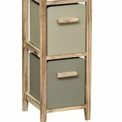 Meuble Carré 3 Tiroirs Bois Kaki Blanc -Ledepot Mobilier Magasin meuble carre 3 tiroirs bois kaki blanc 1