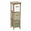 Meuble Carré 3 Tiroirs Bois Kaki Blanc -Ledepot Mobilier Magasin meuble carre 3 tiroirs bois kaki blanc