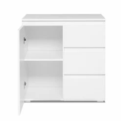 Meuble De Rangement 1 Porte 3 Tiroirs Blanc -Ledepot Mobilier Magasin meuble de rangement 1 porte 3 tiroirs blanc image 1 5
