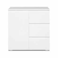 Meuble De Rangement 1 Porte 3 Tiroirs Blanc -Ledepot Mobilier Magasin meuble de rangement 1 porte 3 tiroirs blanc image 1 6