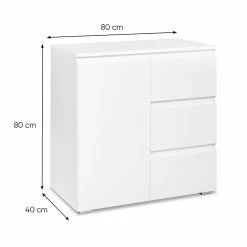Meuble De Rangement 1 Porte 3 Tiroirs Blanc -Ledepot Mobilier Magasin meuble de rangement 1 porte 3 tiroirs blanc image 1 7