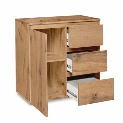 Meuble De Rangement 1 Porte 3 Tiroirs Naturel 11 Meuble De Rangement 1 Porte 3 Tiroirs Naturel -Ledepot Mobilier Magasin meuble de rangement 1 porte 3 tiroirs naturel image 2