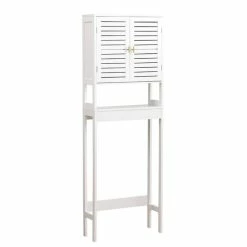Meuble Dessus WC 2 Portes Blanc Lux