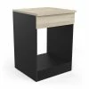 Demeyere Meuble Four 60 Cm Origan Noir Et Bois -Ledepot Mobilier Magasin meuble four 60 cm origan noir et bois