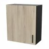 Demeyere Meuble Haut 1 Porte 60 Cm Origan Noir Et Bois -Ledepot Mobilier Magasin meuble haut 1 porte 60 cm origan noir et bois