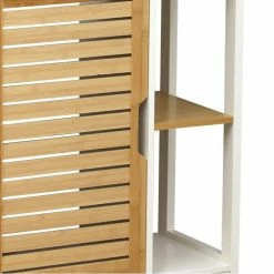 Meuble Sous Lavabo 1 Porte Blanc Et Bambou Coconut -Ledepot Mobilier Magasin meuble sous lavabo 1 porte blanc et bambou coconut 1