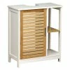 Meuble Sous Lavabo 1 Porte Blanc Et Bambou Coconut -Ledepot Mobilier Magasin meuble sous lavabo 1 porte blanc et bambou coconut