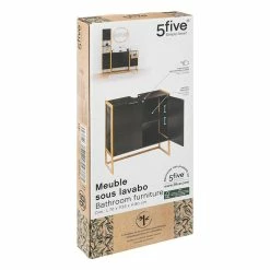 Meuble Sous Lavabo 2 Portes Noir Natureo 5Five -Ledepot Mobilier Magasin meuble sous lavabo 2 portes noir natureo 5five 3