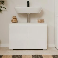 Meuble Sous Vasque 2 Portes Capetown Blanc -Ledepot Mobilier Magasin meuble sous vasque 2 portes capetown blanc 3