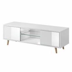 Meuble TV 2 Portes Sweden Blanc -Ledepot Mobilier Magasin meuble tv 2 portes sweden blanc 1