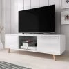 Meuble TV 2 Portes Sweden Blanc -Ledepot Mobilier Magasin meuble tv 2 portes sweden blanc
