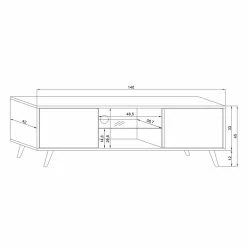 Meuble TV 2 Portes Sweden Blanc -Ledepot Mobilier Magasin meuble tv 2 portes sweden blanc 3