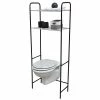 Meuble WC 2 Tablettes Pour Toilettes Noir Et Chrome -Ledepot Mobilier Magasin meuble wc 2 tablettes pour toilettes noir chrome