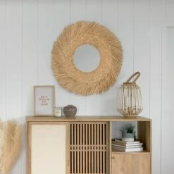 Miroir Rond 80 Cm En Roseau Ael Atmosphera -Ledepot Mobilier Magasin miroir rond 80 cm en roseau ael atmosphera 2