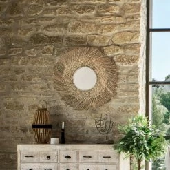 Miroir Rond 80 Cm En Roseau Ael Atmosphera -Ledepot Mobilier Magasin miroir rond 80 cm en roseau ael atmosphera 3