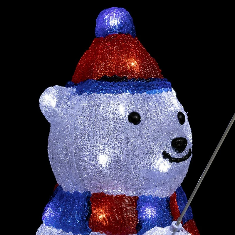 Ours à La Pêche Bleu Et Rouge Lumineux Ext 40 LED 4 Ours à La Pêche Bleu Et Rouge Lumineux Ext 40 LED – Image 2