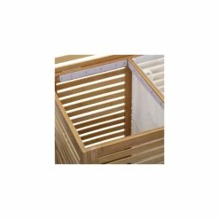 Panier à Linge Double En Bambou Sicela 5Five -Ledepot Mobilier Magasin panier a linge double en bambou tissu 2