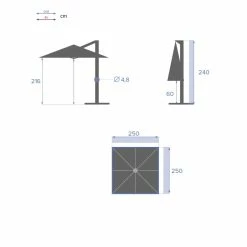 Parasol Décentré Carré Manoa Vert Olive Hespéride -Ledepot Mobilier Magasin parasol decentre carre manoa vert olive hesperide 3