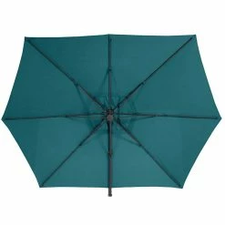Parasol Décentré Eléa Inclinable Hexagonal Bleu Canard Hespéride -Ledepot Mobilier Magasin parasol decentre elea inclinable hexagonal bleu canard hesperide 1