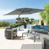 Parasol Décentré Eléa Rectangulaire Toile Sunbrella® Anthracite Hespéride