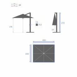 Parasol Décentré Eléa Rectangulaire Toile Sunbrella® Anthracite Hespéride -Ledepot Mobilier Magasin parasol decentre elea rectangulaire sunbrella anthracite hesperide 3