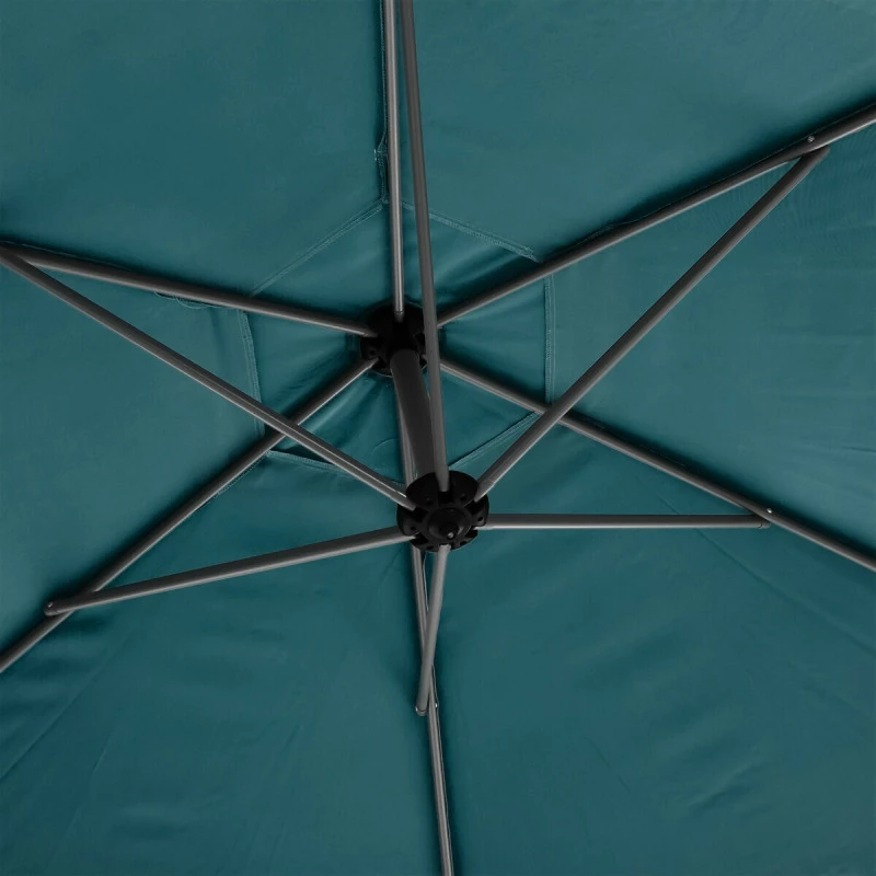 Parasol Décentré Rond Manoa Bleu Canard Hespéride 5 Parasol Décentré Rond Manoa Bleu Canard Hespéride – Image 3