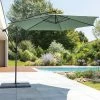 Parasol Décentré Rond Manoa Vert Olive Hespéride -Ledepot Mobilier Magasin parasol decentre rond manoa vert olive hesperide
