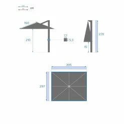 Parasol Déporté Rectangulaire Equador Bordeaux Hespéride -Ledepot Mobilier Magasin parasol deporte rectangulaire equador bordeaux hesperide 7