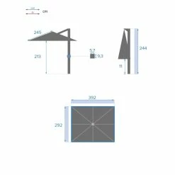 Parasol Déporté Rectangulaire Soly Honey Et Charbon Hespéride -Ledepot Mobilier Magasin parasol deporte rectangulaire soly honey et charbon hesperide 6