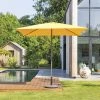 Parasol Droit Carré 2,5x2,5m Soya Jaune Moutarde Hespéride -Ledepot Mobilier Magasin parasol droit carre 25x25m soya jaune moutarde hesperide