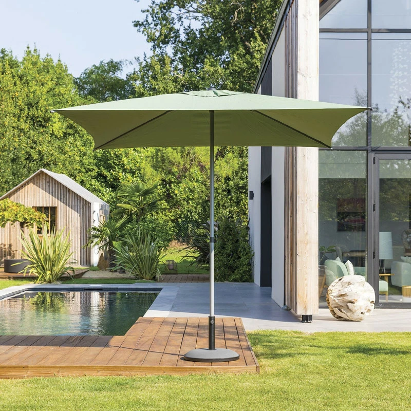 Parasol Droit Carré 2,5x2,5m Soya Vert Olive Hespéride 3 Parasol Droit Carré 2,5x2,5m Soya Vert Olive Hespéride