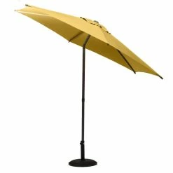 Parasol Droit Rond 2,7m Soya Jaune Moutarde Hespéride -Ledepot Mobilier Magasin parasol droit rond 27m soya jaune moutarde hesperide 2