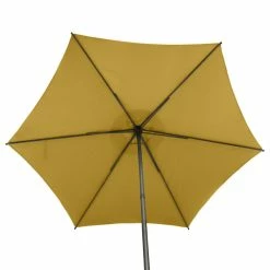 Parasol Droit Rond 2,7m Soya Jaune Moutarde Hespéride -Ledepot Mobilier Magasin parasol droit rond 27m soya jaune moutarde hesperide 4