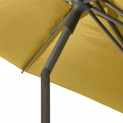 Parasol Droit Rond 2,7m Soya Jaune Moutarde Hespéride -Ledepot Mobilier Magasin parasol droit rond 27m soya jaune moutarde hesperide 5