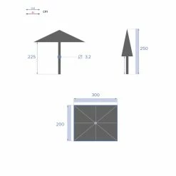 Parasol Mat Central 2x3 M Loompa Moutarde Hespéride 17 Parasol Mat Central 2x3 M Loompa Moutarde Hespéride -Ledepot Mobilier Magasin parasol mat central 2x3 m loompa moutarde hesperide 7