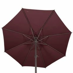 Parasol Mat Central Rond 3m Loompa Bordeaux Hespéride -Ledepot Mobilier Magasin parasol mat central rond 3m loompa bordeaux hesperide 3