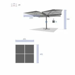 Parasol Setiri 16 M² Ardoise Hespéride -Ledepot Mobilier Magasin parasol setiri 16 m ardoise hesperide 3