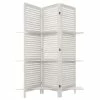 Paravent Bois 3 étagères Blanc Atmosphera -Ledepot Mobilier Magasin paravent bois 3 etageres blanc atmosphera