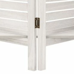 Paravent Bois 3 étagères Blanc Atmosphera -Ledepot Mobilier Magasin paravent bois 3 etageres blanc atmosphera 2