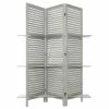 Paravent Bois 3 étagères Gris Atmosphera 2 Paravent Bois 3 étagères Gris Atmosphera -Ledepot Mobilier Magasin paravent bois 3 etageres gris atmosphera