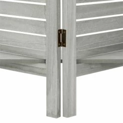 Paravent Bois 3 étagères Gris Atmosphera -Ledepot Mobilier Magasin paravent bois 3 etageres gris atmosphera 2