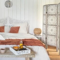 Paravent En Bois Etnik Ajouré Atmosphera -Ledepot Mobilier Magasin paravent en bois etnik ajoure atmosphera 3