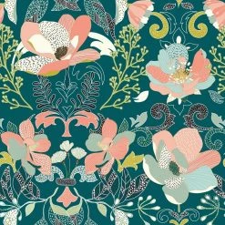 Parure De Lit Amelia Bleu Canard Et Motifs 240x220 Atmosphera -Ledepot Mobilier Magasin parure de lit amelia bleu canard et motifs 240x220 atmosphera 2