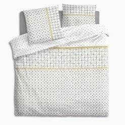 Parure De Lit Mosaique Blanc/gris/jaune 240x220 Atmosphera -Ledepot Mobilier Magasin parure de lit mosaique blancgrisjaune 240x220 atmosphera 1