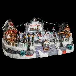 Patinoire De Noël Animée, Lumineuse Et Musicale