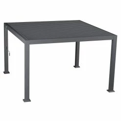 Pergola Carrée 3,6x3,6m Evora Graphite Hespéride 7 Pergola Carrée 3,6x3,6m Evora Graphite Hespéride -Ledepot Mobilier Magasin pergola carree 36x36m evora graphite hesperide 1