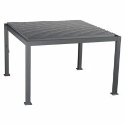 Pergola Carrée 3,6x3,6m Evora Graphite Hespéride 8 Pergola Carrée 3,6x3,6m Evora Graphite Hespéride -Ledepot Mobilier Magasin pergola carree 36x36m evora graphite hesperide 2