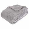 ATMOSPHERA Plaid Grand Modèle Microfibre 180x230 Cm Gris Clair