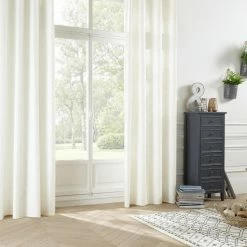 Rideau 140x260 à œillets Leon Ivoire Atmosphera