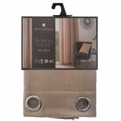 Rideau Isolant Tim Taupe 140x260 Atmosphera -Ledepot Mobilier Magasin rideau isolt tim taupe 140x260 atmosphera 2